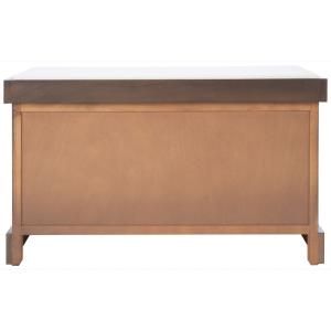 Brown Upholstered Lanie 2-Drawer Storage Bench