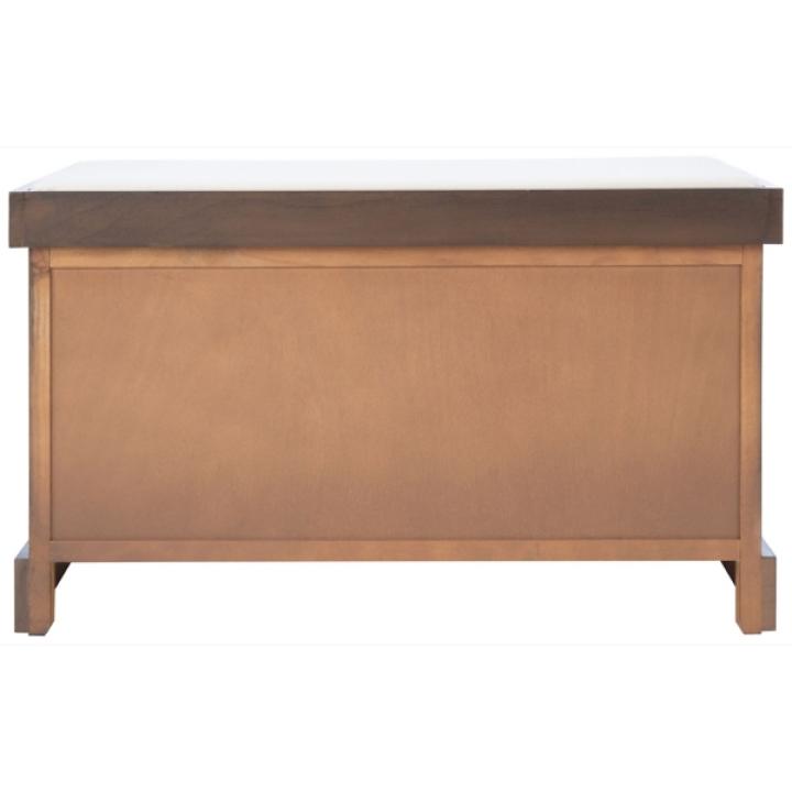 Brown Upholstered Lanie 2-Drawer Storage Bench