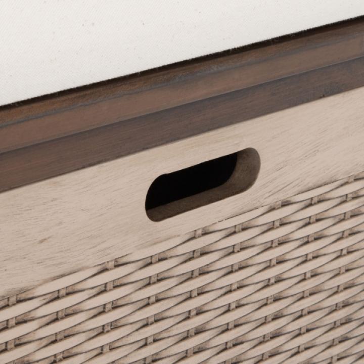 Brown Upholstered Lanie 2-Drawer Storage Bench