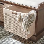 Brown Upholstered Lanie 2-Drawer Storage Bench
