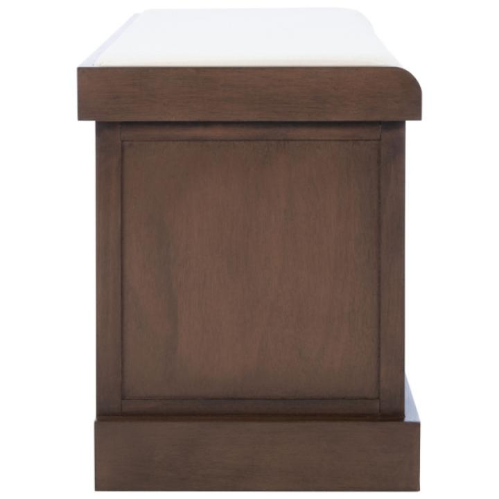 Brown Upholstered Lanie 2-Drawer Storage Bench