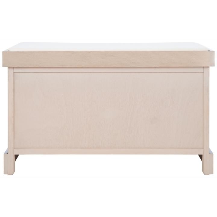 Sand Upholstered Lanie 2-Drawer Storage Bench