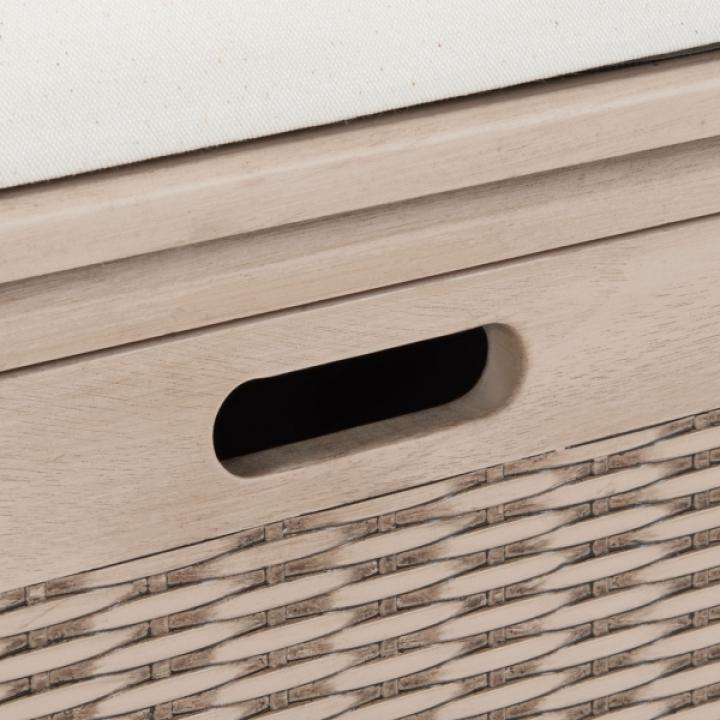 Sand Upholstered Lanie 2-Drawer Storage Bench