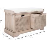 Sand Upholstered Lanie 2-Drawer Storage Bench