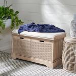 Sand Upholstered Lanie 2-Drawer Storage Bench
