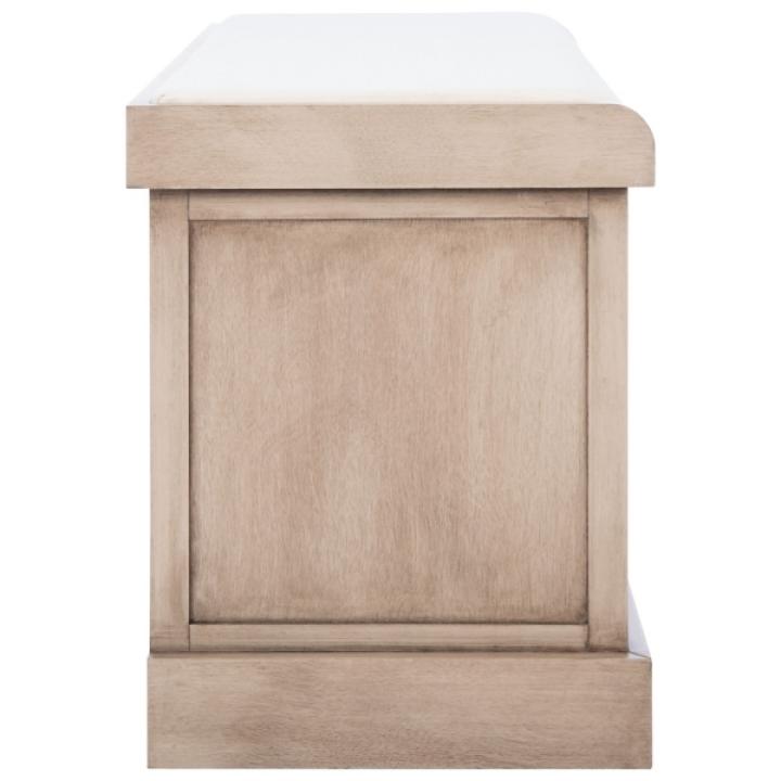 Sand Upholstered Lanie 2-Drawer Storage Bench