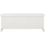 White Upholstered Lanie 3-Drawer Storage Bench
