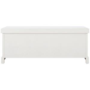 White Upholstered Lanie 3-Drawer Storage Bench