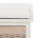 White Upholstered Lanie 3-Drawer Storage Bench