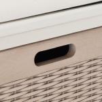 White Upholstered Lanie 3-Drawer Storage Bench