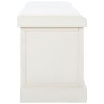 White Upholstered Lanie 3-Drawer Storage Bench