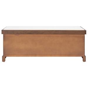 Brown Upholstered Lanie 3-Drawer Storage Bench