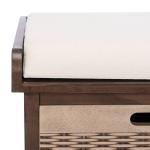 Brown Upholstered Lanie 3-Drawer Storage Bench