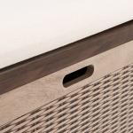 Brown Upholstered Lanie 3-Drawer Storage Bench