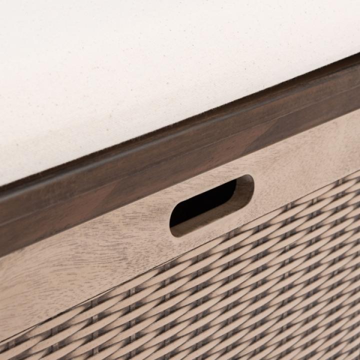 Brown Upholstered Lanie 3-Drawer Storage Bench