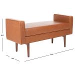 Light Brown Faux Leather Henrie Bench