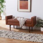 Light Brown Faux Leather Henrie Bench