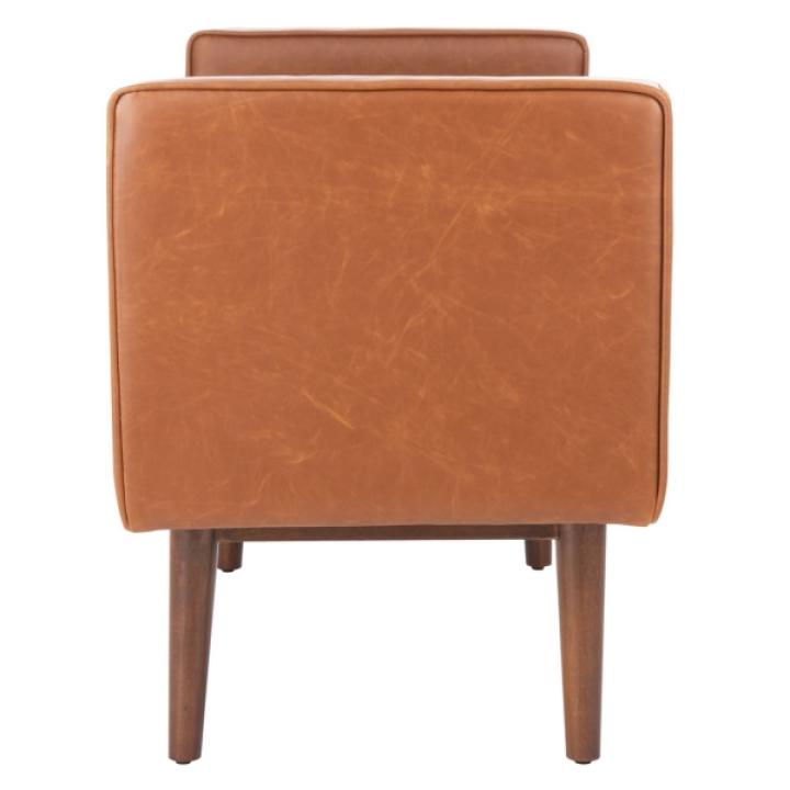 Light Brown Faux Leather Henrie Bench