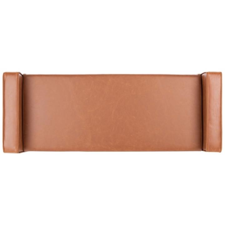 Light Brown Faux Leather Henrie Bench