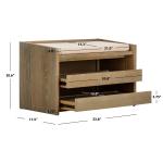 Rustic Oak Wood Irma Open Shelf Bench