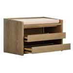 Rustic Oak Wood Irma Open Shelf Bench