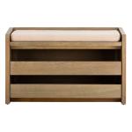 Rustic Oak Wood Irma Open Shelf Bench