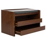 Walnut Wood Irma Open Shelf Bench