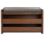 Walnut Wood Irma Open Shelf Bench