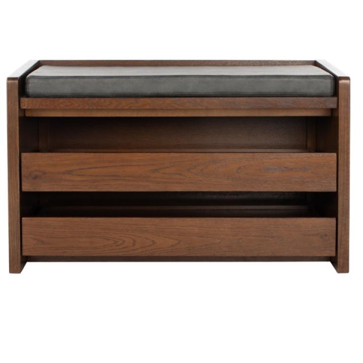 Walnut Wood Irma Open Shelf Bench
