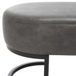Cognac Faux Leather Leota Bench