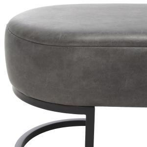 Cognac Faux Leather Leota Bench