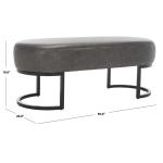 Cognac Faux Leather Leota Bench
