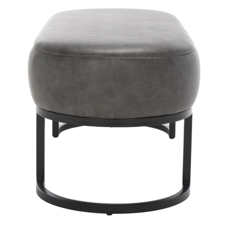 Cognac Faux Leather Leota Bench