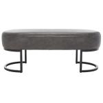 Cognac Faux Leather Leota Bench