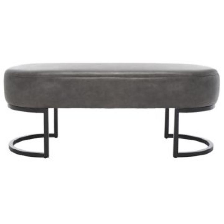 Cognac Faux Leather Leota Bench