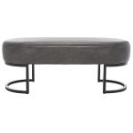 Cognac Faux Leather Leota Bench