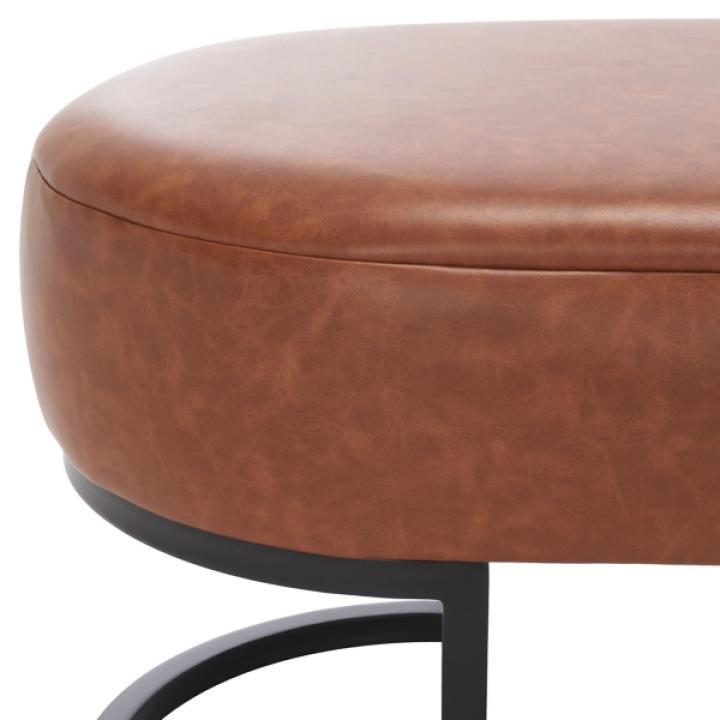 Gray Faux Leather Leota Bench