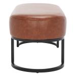 Gray Faux Leather Leota Bench