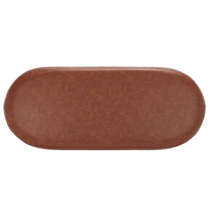 Gray Faux Leather Leota Bench