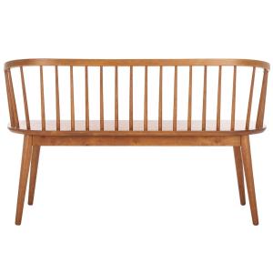 Honey Brown Wood Spindle Blanchard Bench