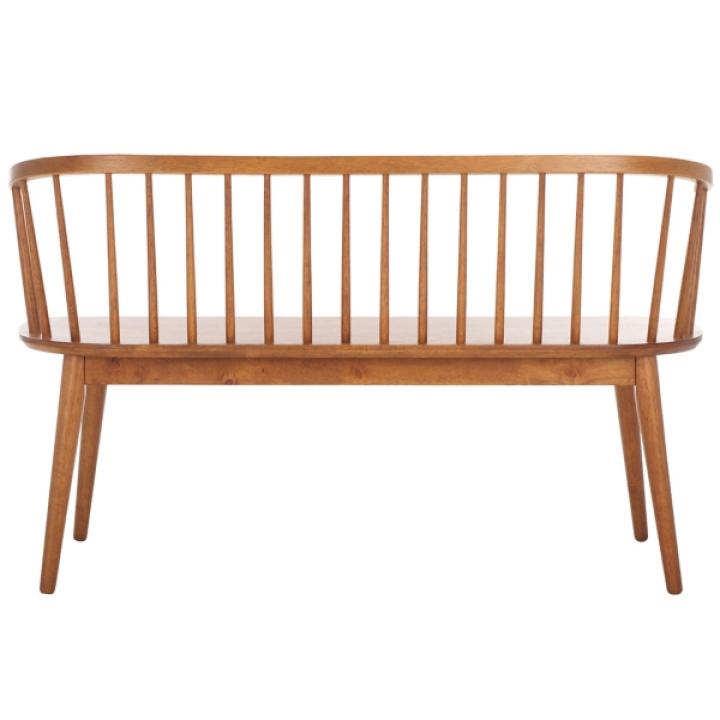 Honey Brown Wood Spindle Blanchard Bench