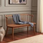 Honey Brown Wood Spindle Blanchard Bench