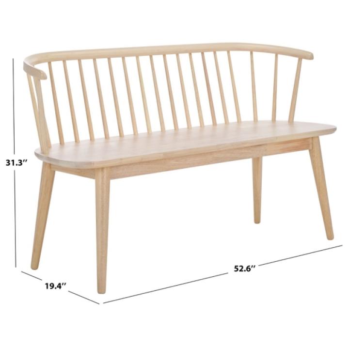 Whitewash Wood Spindle Blanchard Bench