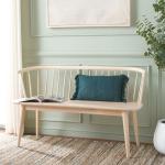Whitewash Wood Spindle Blanchard Bench