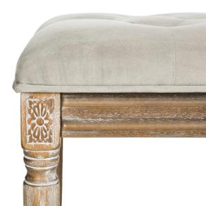 Gray Tufted Velvet Lucita Bench