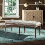 Gray Tufted Velvet Lucita Bench