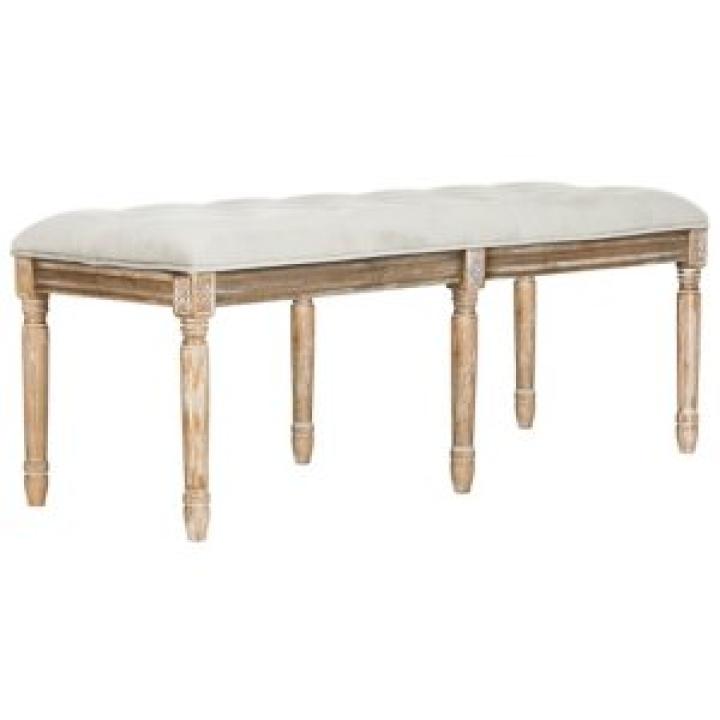 Gray Tufted Velvet Lucita Bench