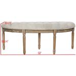 Gray Tufted Velvet Abi Semicircle Bench