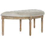 Gray Tufted Velvet Abi Semicircle Bench