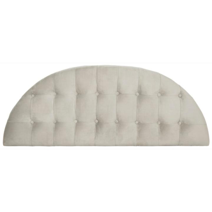 Gray Tufted Velvet Abi Semicircle Bench